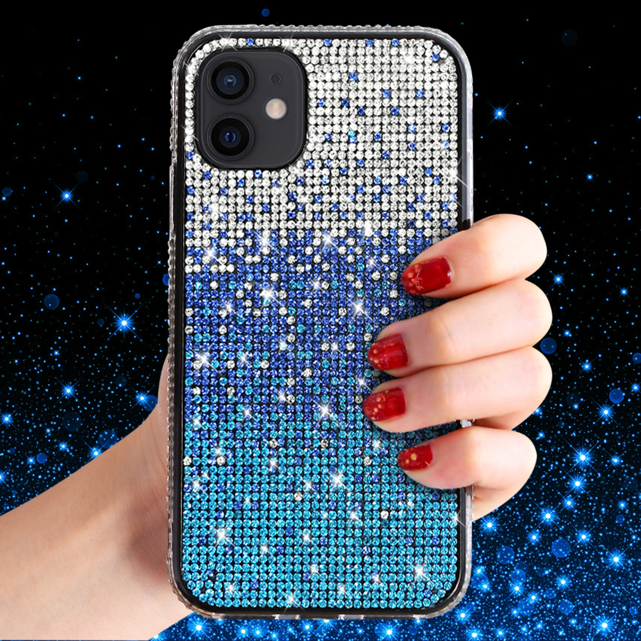 Reiko Design Diamond Case For APPLE IPHONE 12 MINI In Blue